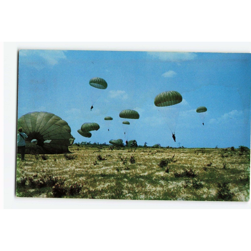 Vintage 82nd Airborne Division Parachute Jump Postcard Fort Bragg NC Blackmore